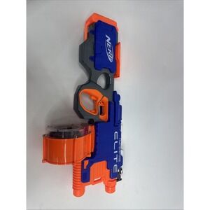 Nerf Hyperfire Blaster N-strike Elite Full Auto Gun W/Drum Magazine - Tested